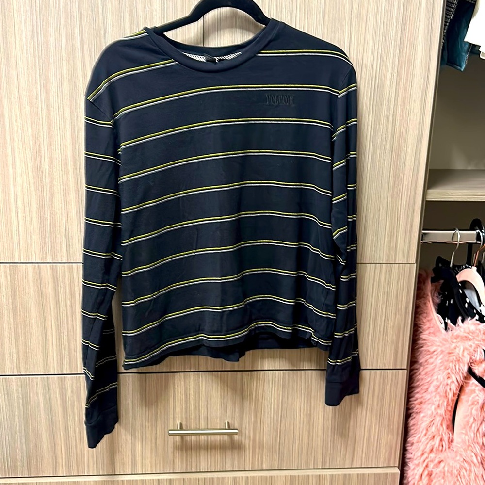 Striped black long sleeve shirt